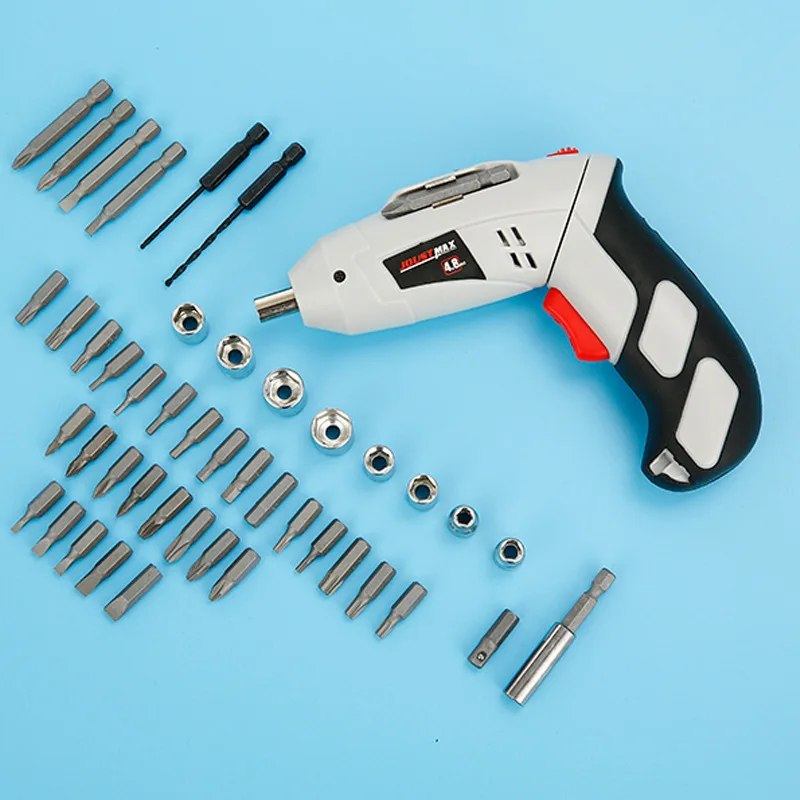 

45pcs/set Unique Rotation 4.8V Multi-function Rechargeable Handheld Electric Screwdriver Home Hardware Power Tool Kit