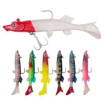 

1PCS Simulation Lead Fishing Lure 13CM/35G Soft Bait Artificial baits with Blood trough hook and Single Hook Sea bass Carp Fish