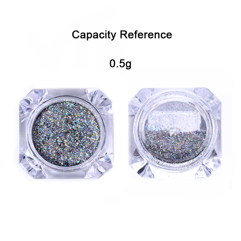 Holographic Nail Art Glitter Powder Gold Sliver Dust Sequins UV Gel Nail Chrome Pigment Decoration Laser Shiny Nail Glitter Set