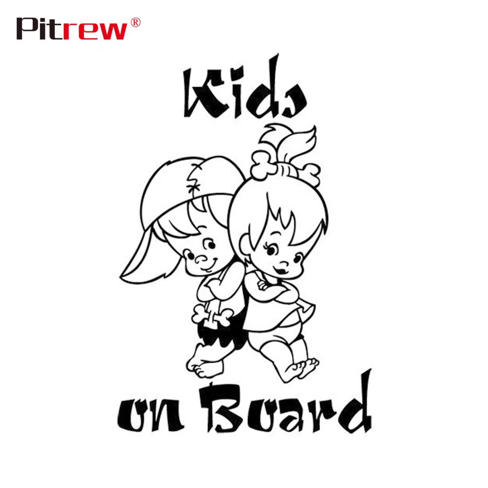 1PC High Quality 12.7*19cm KIDS ON BOARD Cute Cartoon Warning Car Sticker Window Decoration Vinyl Decal | Автомобили и мотоциклы