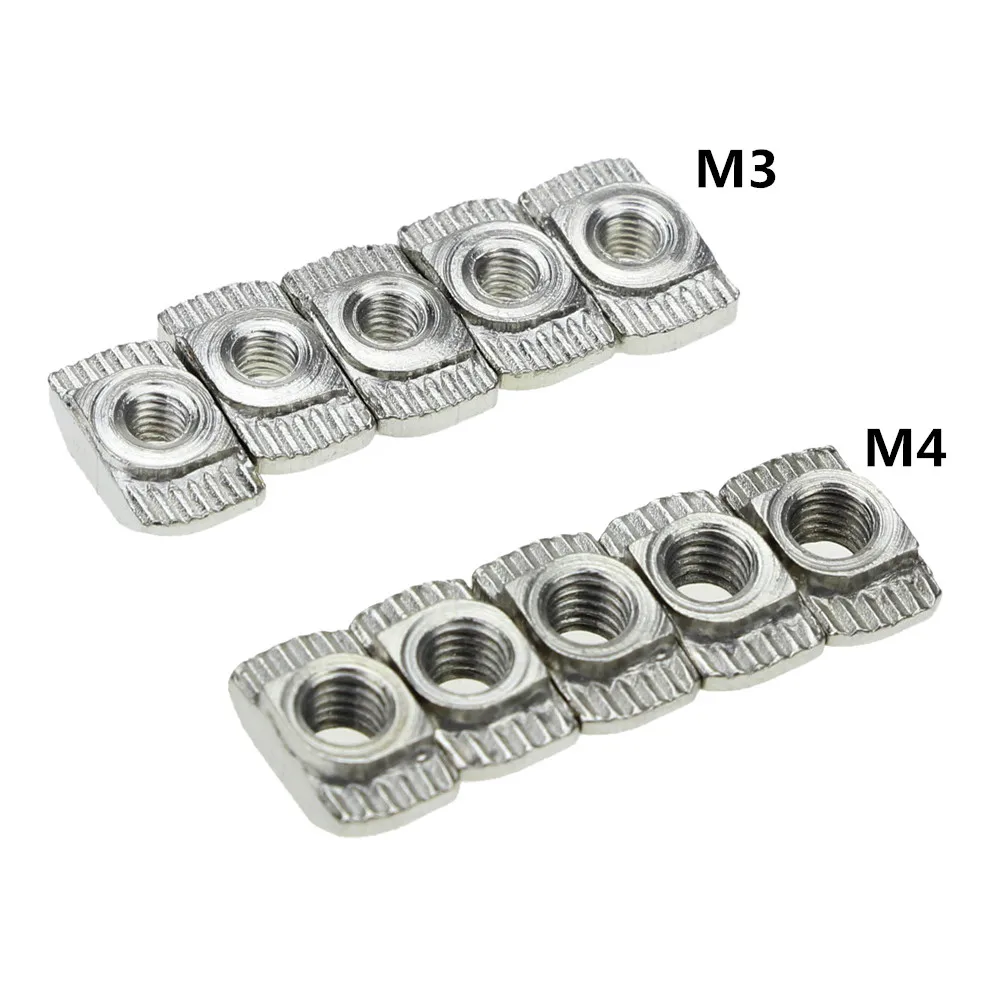 

3D Printer Parts M3/M4 Carbon Steel T Type Nuts Fastener Aluminum Connector For 2020 Industrial Profile