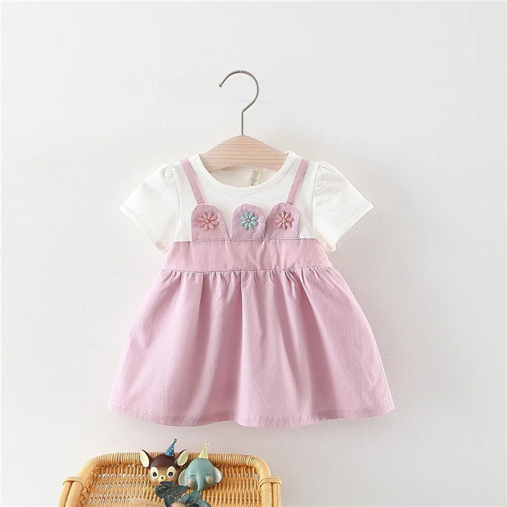 

Baby Outfit Sets Infant Spring Clothes Girl Floral Flowers Skirt Party Princess Dresses Cotton Baby Children Roupa Infantil