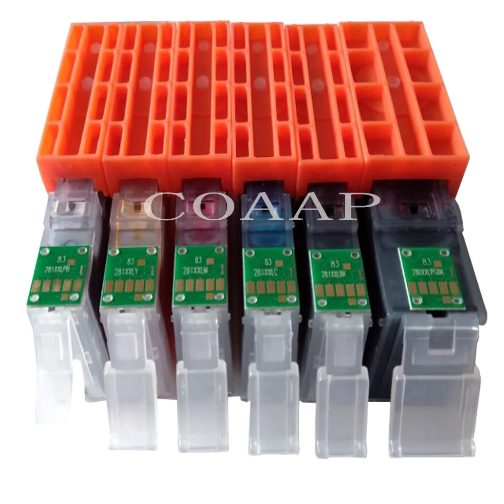 6 шт. чернильный картридж совместимый для canon pgi280 cli281 Pixma TS8120 TS9120 TR7520 TS6120