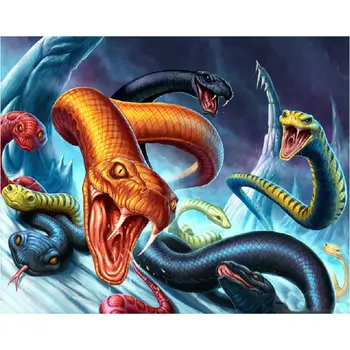 

Rhinestone painting crystal Home Decor DIY Diamond painting cross stitch Animal snake pattern 3D diamond embroidery picture