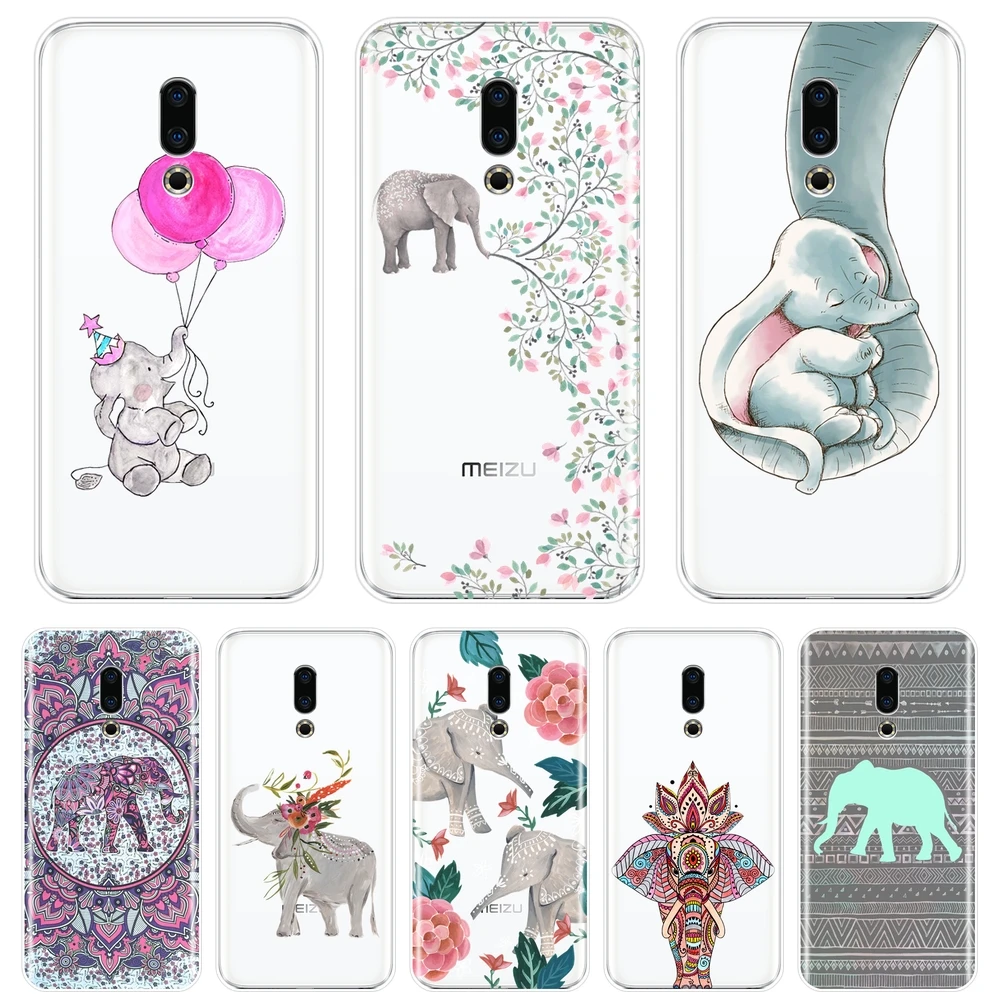 

TPU Animal Elephant Flower Phone Case For Meizu U10 U20 Pro 6 7 Plus Silicone Soft Back Cover For Meizu 16th 16x 15 Lite 16 Plus