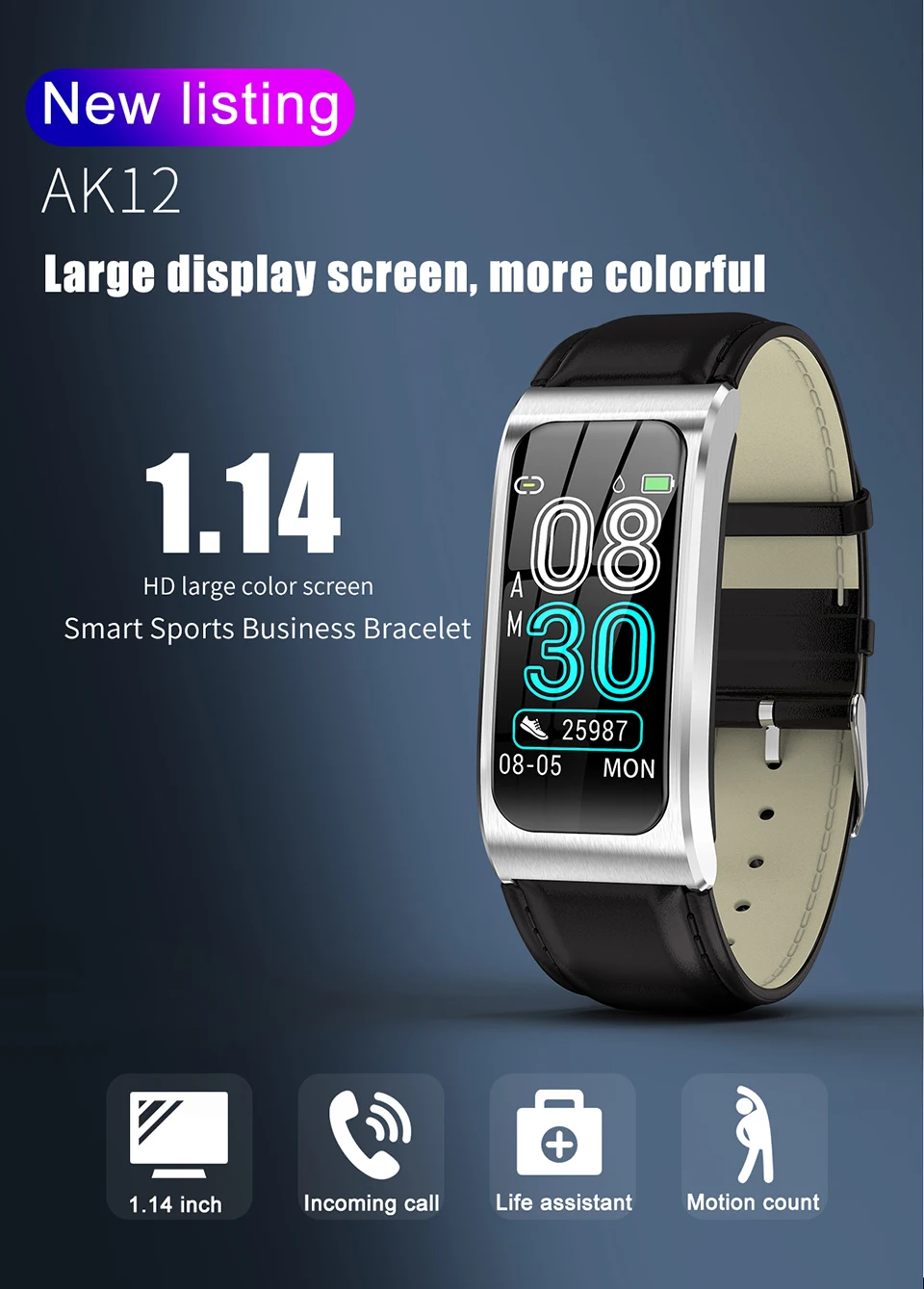 Умный Браслет AK12 цветной экран Ip67 водонепроницаемые женские часы Сфигмоманометр менструальный цикл монитор активности спортивный браслет