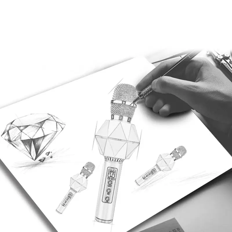 K7 караоке с конденсатором и Bluetooth беспроводной микрофон металлический микрофон Kara Ok Музыка Пение Bt беспроводной микрофон для Android Ios