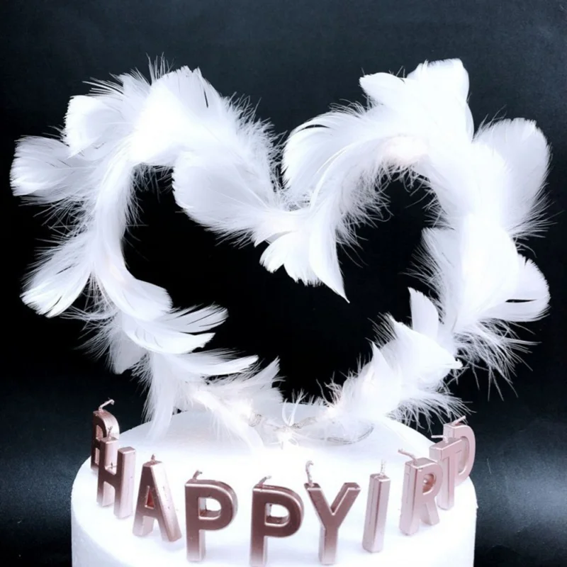 

Feather Cake Decoration Insert Romantic Cake Insert Household Cake Decoration Festival Party Supplies