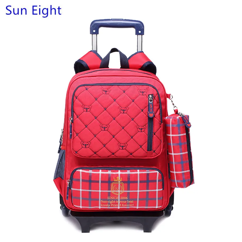 Солнце Восемь съемный красный плед дети тележки мешок школы школьные рюкзаки