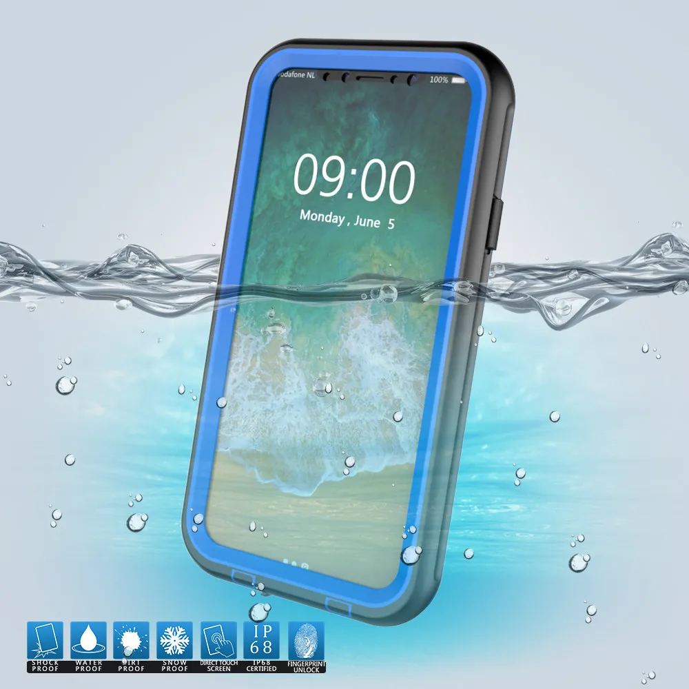 Full Cover For iPhone 8 Plus Case Waterproof Swim PVC Shell Case For