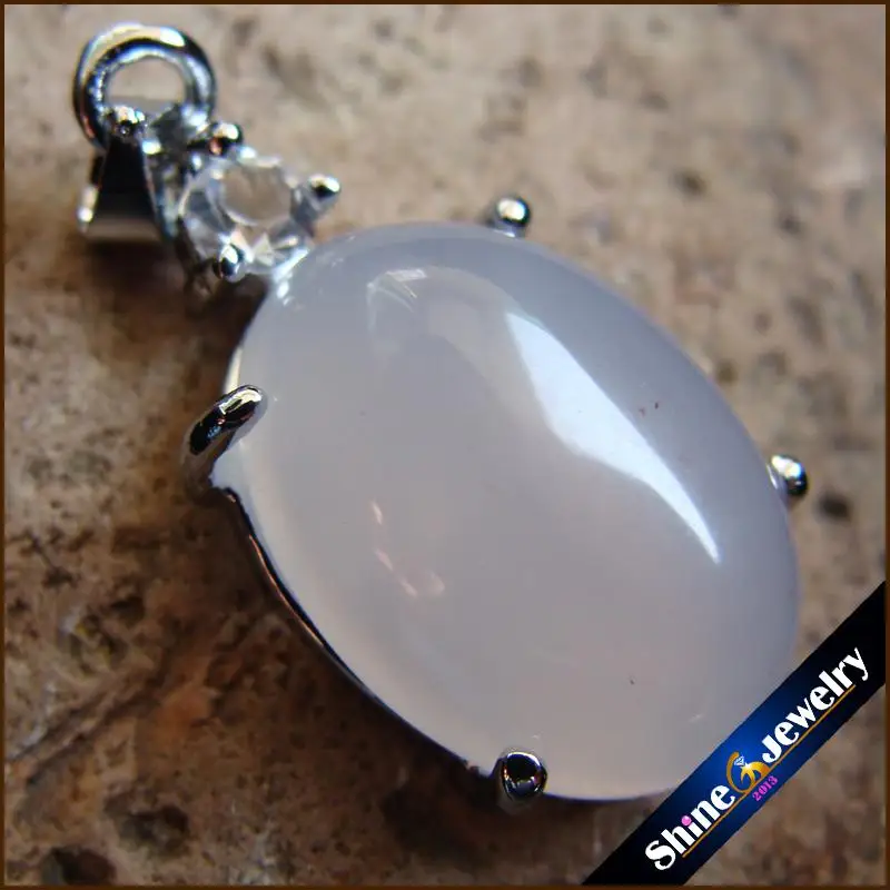 

Wholesale 25x14x12mm Natural Chalcedony Agates stone Oval Pendant beads jewelry Free shipping