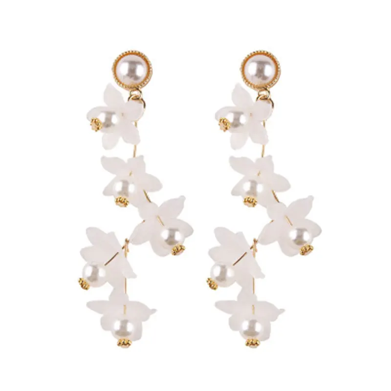 

BK Fashion Small Flower Shape Women Long Earrings Elegant Daisy Jewelry Drop Earrings Lovely Geometric Pendants Earrings