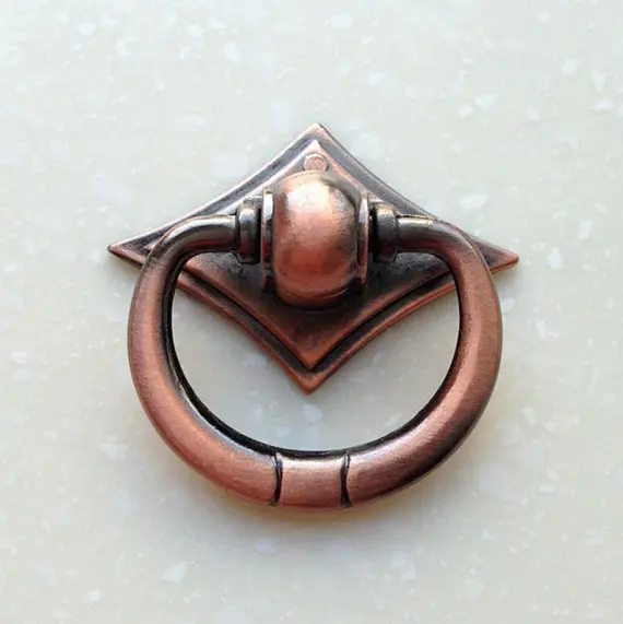 Dresser Pull Knobs Drawer Knob Pulls Handles Drop Rings Vintage copper Kitchen Cabinet Pulls ...