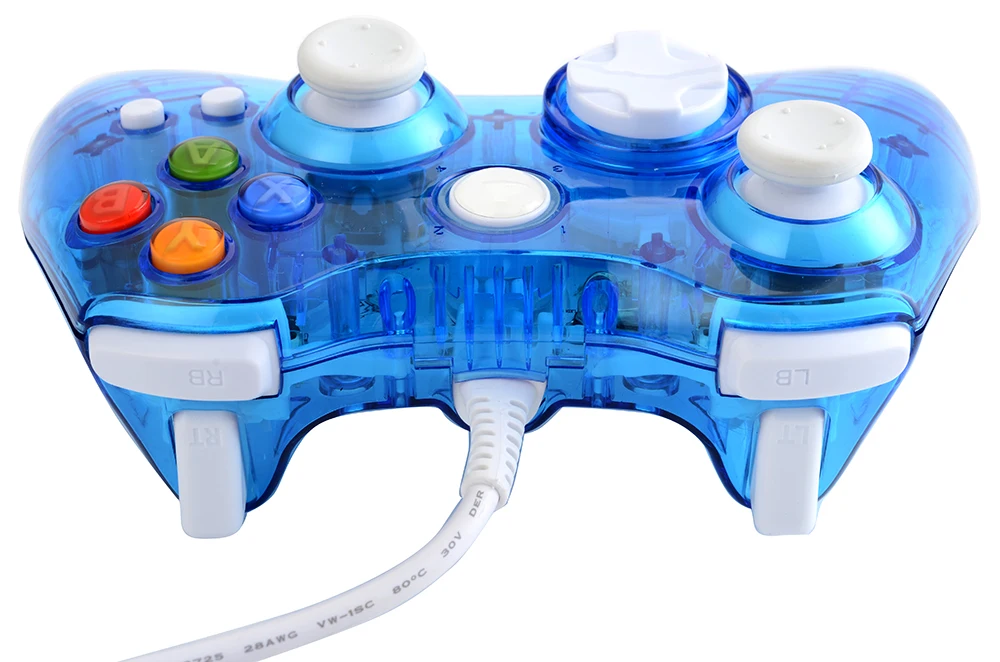 made in shenzhen LED light new design wired gamepad game controller for XBOX 360