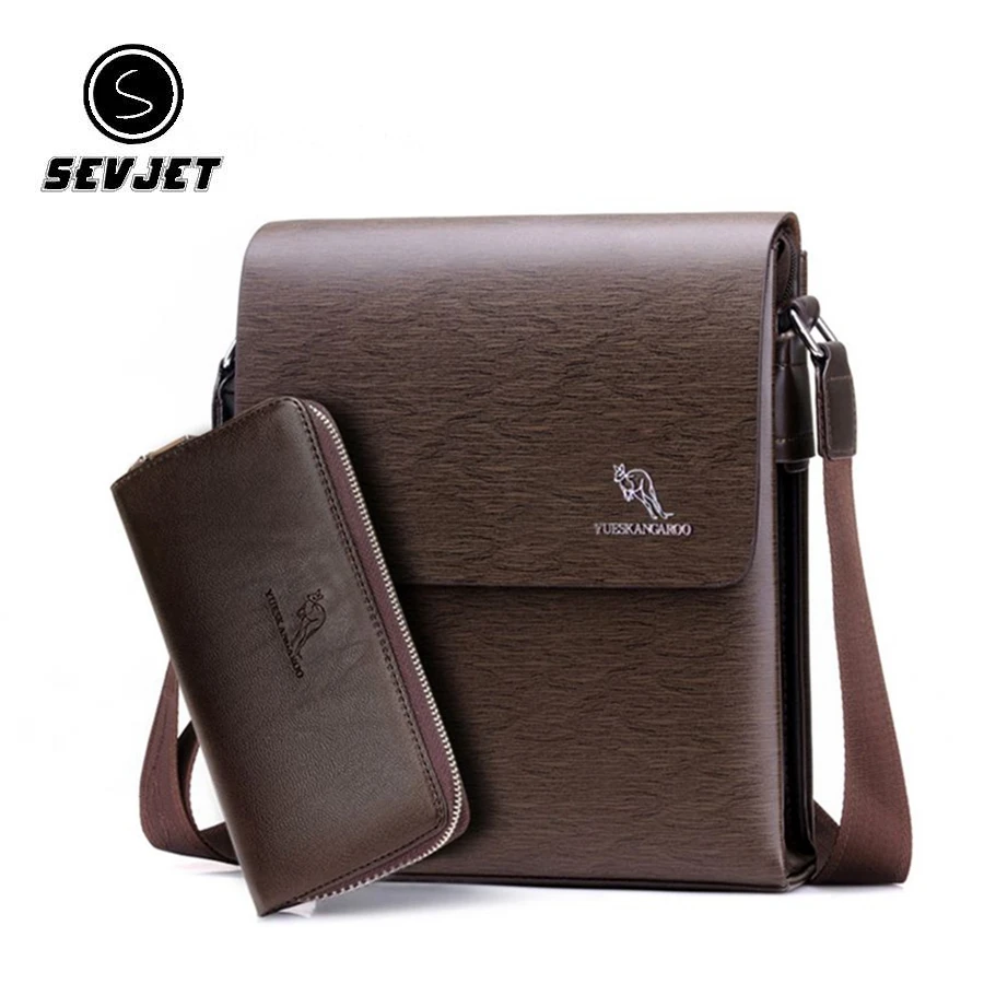 KANGAROO Brand Men Shoulder Bags Male Laptop PU Leather Men Handbags