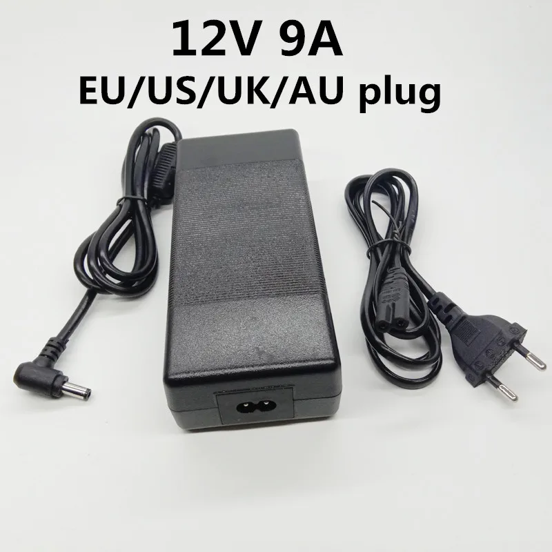 Адаптер питания 12V 9A универсальный источник DC 12 вольт 12V9A адаптер переменного тока трансформатор 5.5mmx2.1 2 5 мм EU