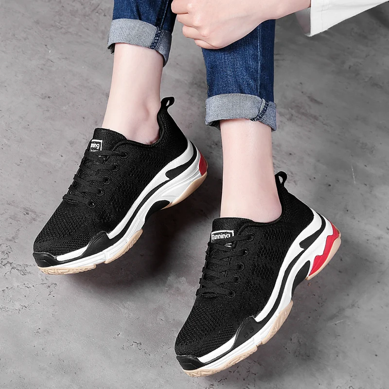 New Women Running Jogging Shoes Air Mesh Balanciaga Sneakers Black Sport Shoes Woman Black Walking Sneaker calcados feminino 40
