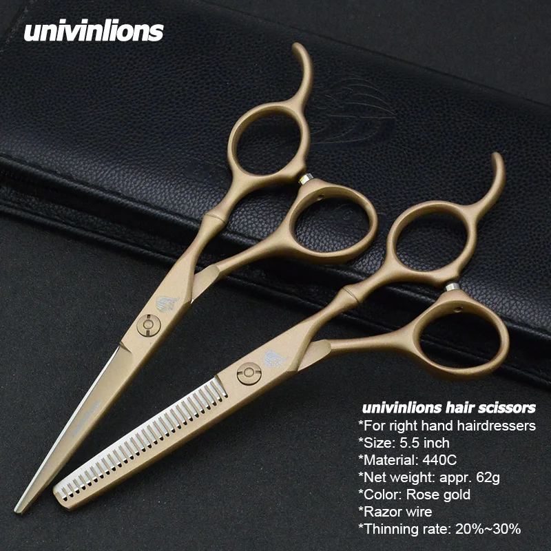 

5.5/6" golden scissors univinlions hair scissors japanese hairdressing scissors barbershop supplies hairdresser haircut shears
