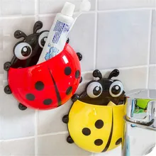 Toothbrush Holder Hot!New 2017 Cute Cartoon Sucker Ladybug Bathroom Set High Quality Hot Sale Wholesale Free Shipping,M 13