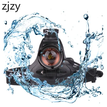 

6000LM Telescopic zoom 3 Modes XHP50 Super Bright LED Headlamp with 3x18650 Batteries USB Rechargeble Support Power Output