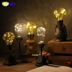 Винтаж лампочка Эдисона Night Light Главная деко Ретро Украшение стола теплая ночь светильник Лофт Гостиная светодио дный смолы Ночник