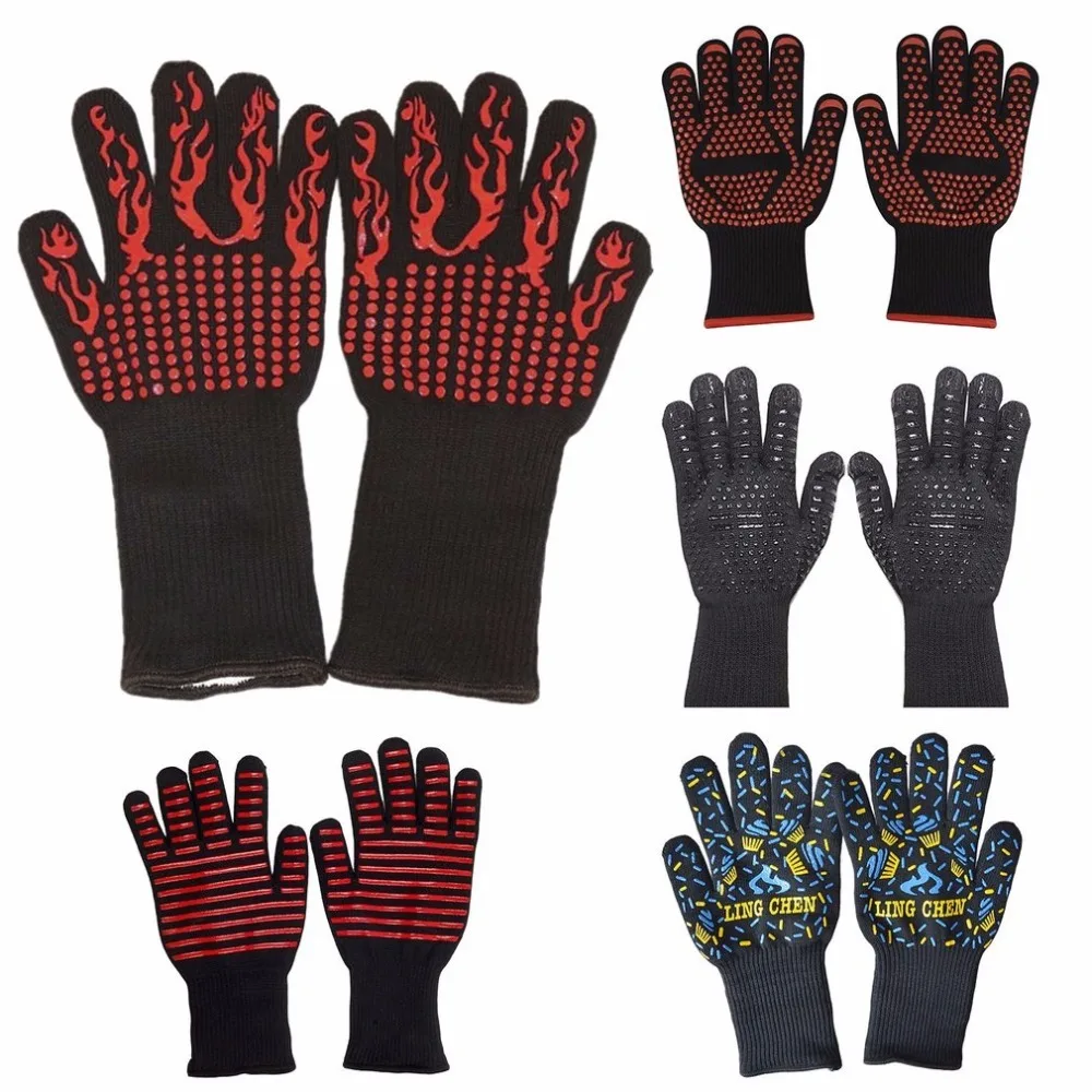 

1 Pair Microwave Oven Gloves High Temperature Resistance Non-slip Oven Safety Heat Insulation Kitchen Cooking Grilling Gloves