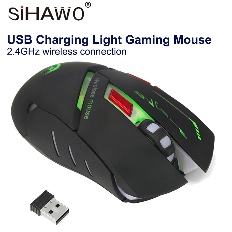Wireless Charging Mouse USB Charging Colorful Glowing Gaming Mouse 2400dpi 2 4GHz Wireless Connection font b