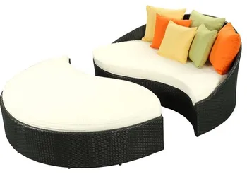 

Outdoor Rattan Furniture Wicker Patio Daybed and Ottoman