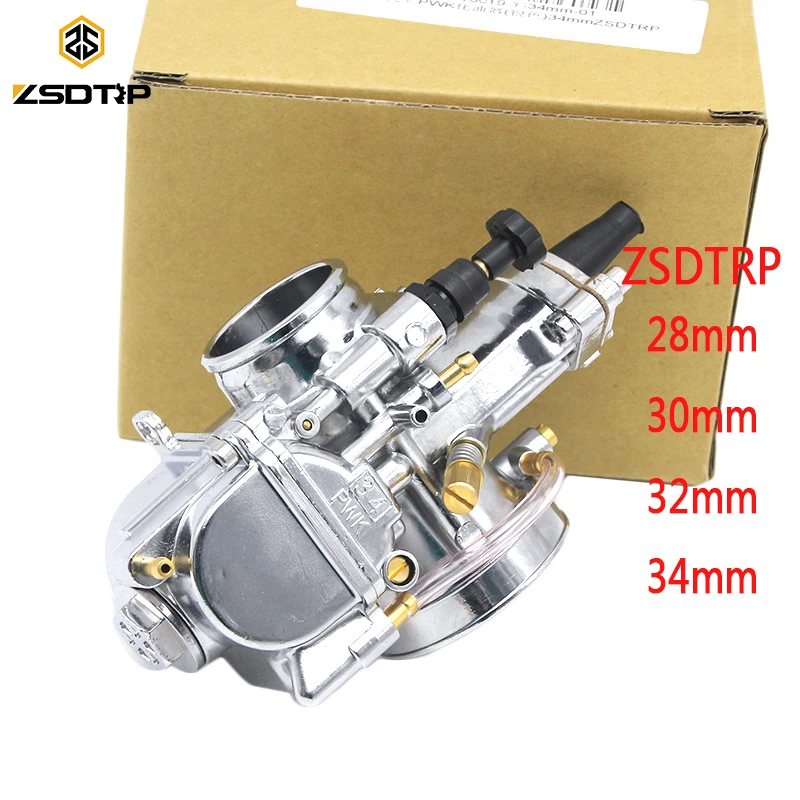 Kopen Zsdtrp Motorfiets Universele 28 30 32 34 Mm Pwk Carburateur Voor Mikuni Model 100 300cc Motorfiets Scooter Utv Atv (Zilver)