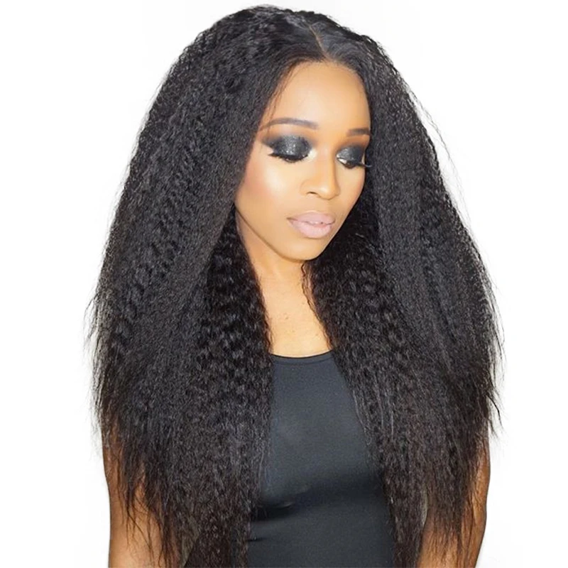 Kinky Straight Wig Lace Front Human Hair Wigs For Women 13x4 Brazilian Glueless Lace Fronal Wig 150 Density Ever Beauty Remy