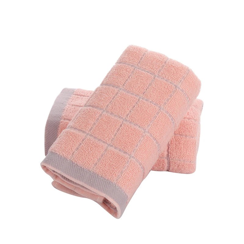 34x75cm Cotton Cube Plaid Towel Washcloth Absorbent Soft Home Hotel Bathroom Hand Towels For Adult