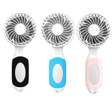 Портативный USB портативный мини-вентилятор для зарядки с косметическое мини-зеркало и кронштейн вентилятора