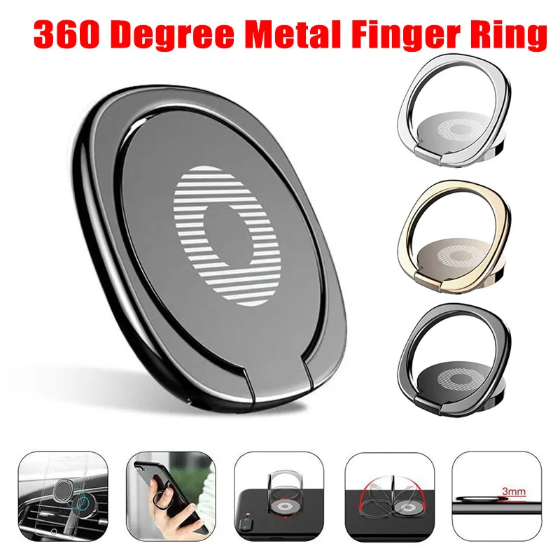 

Ultra Thin Finger Ring Mobile Phone Holder For iPhone X 8 7 360 Degree Finger Stand Mount For Samsung Xiaomi