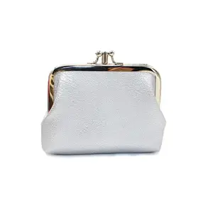 Fashion Vintage Solid Color Double Layer Women's Short Coin Purse Pouch Wallet