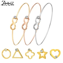 

ZUUZ cuff bracelets fashion for women jewelry accessories bracelet bangles rose gold silver stainless steel metal female braclet