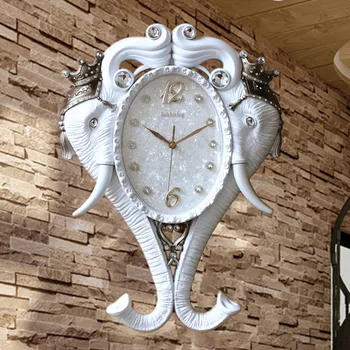 

quartz Clocks watches The elephant clock lucky living room clock clock mute European Garden living fashion creative electronic q