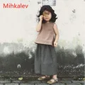 Mihkalev/ г. летние комплекты детской одежды комплект детской одежды для девочек Футболка и платье детский спортивный костюм из 2 предметов для девочек