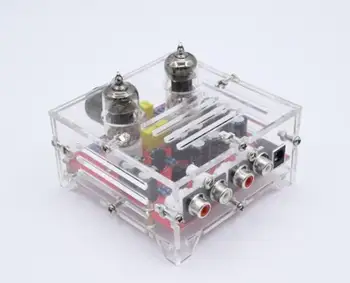 

Fever 6J1 Tube Amplifier Preamp Board Hifi Dual Channel Class A Volume Control Tone Preamplifier Board With Crystal Case