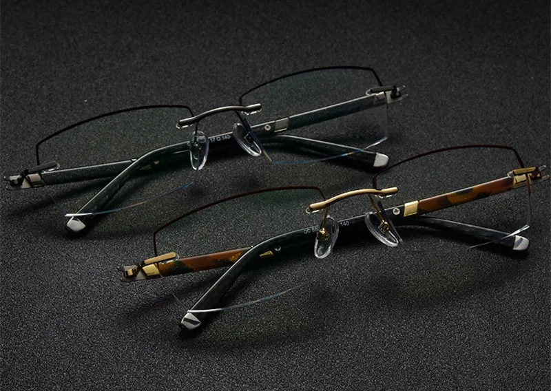 Золотые оправы для очков мужские oculos de grau masculino armacao без оправы корректирующие очки при близорукости оправы для очков