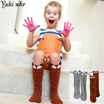 

Cartoon Cute Girls Socks Print Animal Cotton Kids Socks Knee High Long Girl Clothing Accessories Totoro Fox Socks Chaussette