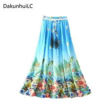 Летняя женская одежда винтажная модная одежда шифоновая Женская юбка 90 см длинная богемная Mujer пачка Harajuku Повседневная Юбка Saia пляжная