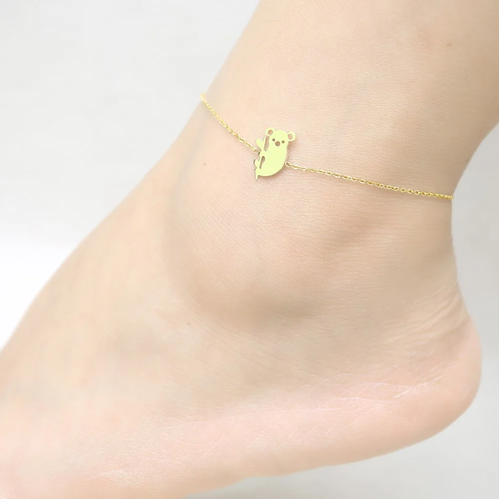 Животное жираф из нержавеющей стали, ножной ювелирные изделия Сандалии ножной браслет женский Девушка lucky charm Бижутерия для ног дамы ножная
