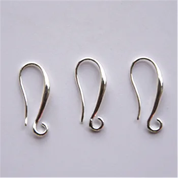 

Free 50PCS Making Beads Jewelry Accessories Findings 925 Sterling Silver Hook Earring Pinch Smooth Ear Wires Women FY-14