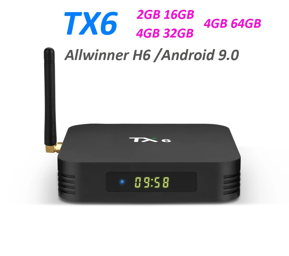 20 шт Tanix TX6 Smart Android 9 0 ТВ-приставка 4G 32G/64G Allwinner H6 четырехъядерный 2 + 5G Wifi BT 4 1