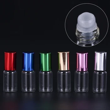 

1Pc 5ml Clear Glass Essential Oil Roller Bottles with Glass Roller Balls Aromatherapy Perfumes Lip Balms Roll On Bottles