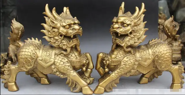 12-Chinese-Copper-Dragon-Head-Lion-kylin-Kirin-Chi-Lin-Kilin-Qilin-Animal-Pair.jpg_640x640.jpg