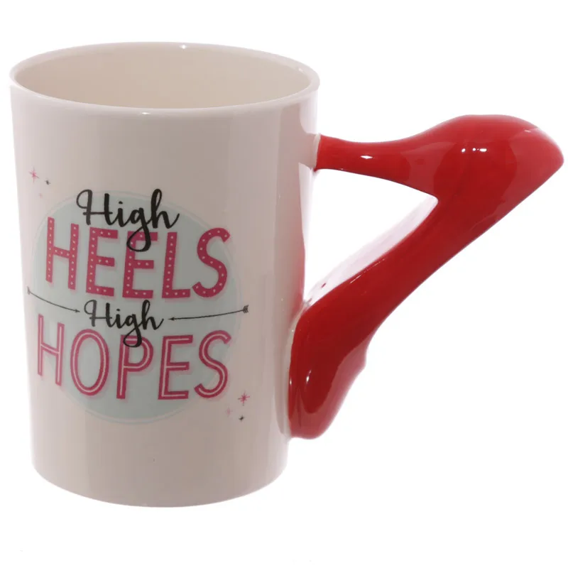 Baratos 1 pieza taza de las señoras de los tacones altos zapato stiletto taza de los tacones altos altas de las expectativas altas taza de café regalo para la taza del adicto a la moda