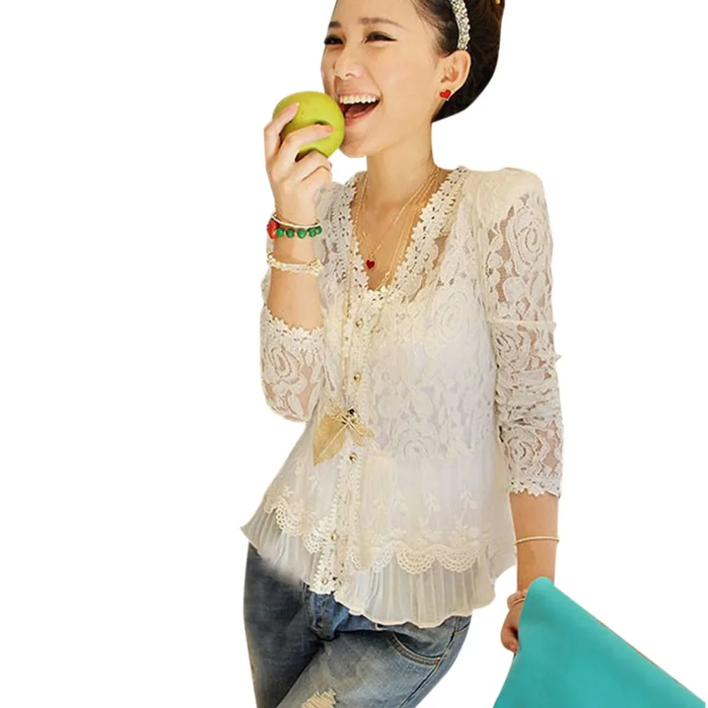 

Summer women lace slim jacket women plus size fashion transparent slim top women Cardigan clothing Sweet coat hot sale 2018