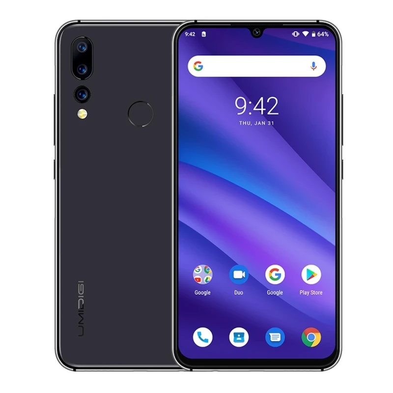 UMIDIGI A5 Pro смартфон 6,3 ''полный экран 4 Гб+ 32 ГБ Android 9,0 мобильный телефон 16 МП Тройная задняя камера глобальная Двойная 4G - Цвет: Space Grey