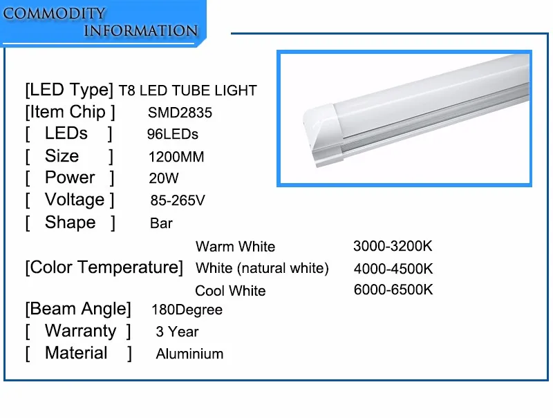 Toika 100 шт. Интегрированный 20 Вт 25W1200MM T8 СВЕТОДИОДНЫЕ ТРУБКИ 5000 К LED T8 интегрированной трубки 96led/120LED /pc 2400LM ce и rohs